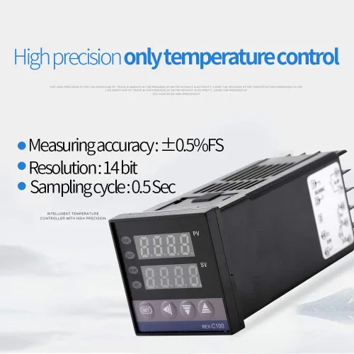 Miniatura 8 de Kit de controlador de temperatura PID LED REX-C100 con 40A SSR K Tipo Sensor de sonda AC 110V-240V 32.0 °F~2,372.0 °F Función de alarma para equipos