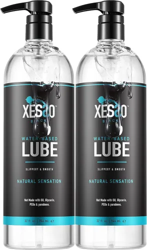 XESSO Lubricante a base de agua, 2 paquetes de 32 onzas líquidas, con un total de 64 onzas líquidas. All Nature sin glicerina ni parabenos, pH