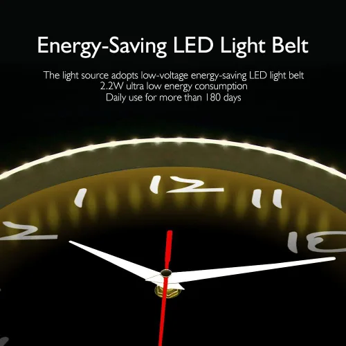 Miniatura 5 de Geek Alerts Reloj de pared con movimiento silencioso inverso con control de sonido, luz nocturna LED, funciona con pilas, números inusuales de 12