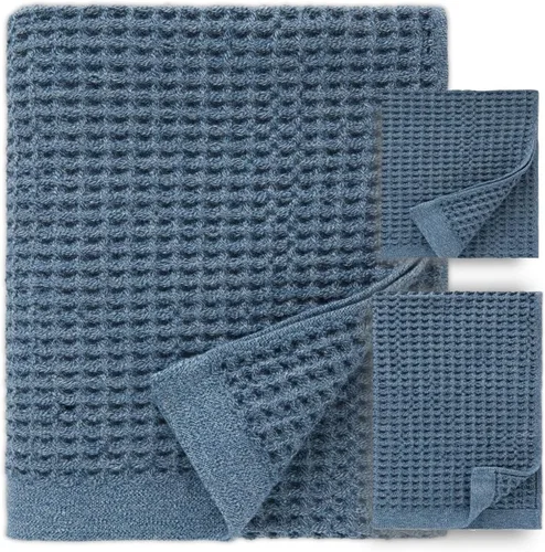 Miniatura 14 de ONSEN Supima® - Toalla de baño de punto gofre, grande, de secado rápido, 100% algodón estadounidense, ligera y absorbente, 38 x 67 pulgadas