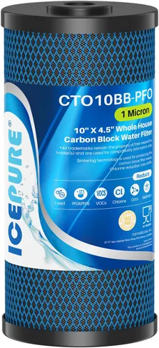 Miniatura 17 de ICEPURE Filtro de agua de carbón activado por sedimentos para toda la casa de 10 x 4.5 pulgadas, compatible con Dupont WFHDC8001, EP Series, EPM