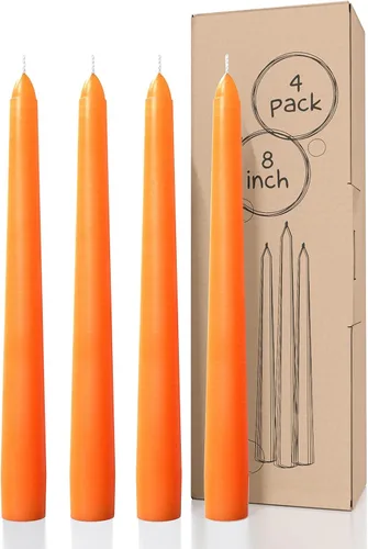 Miniatura 49 de CANDWAX Paquete de 4 velas cónicas blancas, sin goteo, de combustión lenta, sin perfume, de 12 pulgadas, ideales para mesa de comedor, candelabros