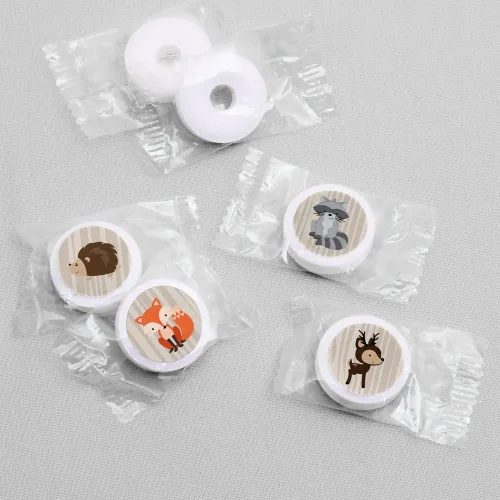 Miniatura 3 de Big Dot of Happiness Woodland Creatures – Baby Shower o fiesta de cumpleaños – Etiquetas para dulces de chocolate (1 hoja de 108)