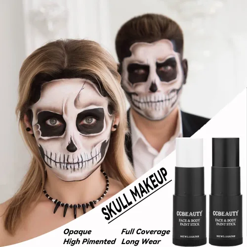 Miniatura 5 de CCbeauty Barra de pintura facial negra, kit de pintura facial, base de maquillaje SFX de cobertura completa, pintura corporal profesional no tóxica
