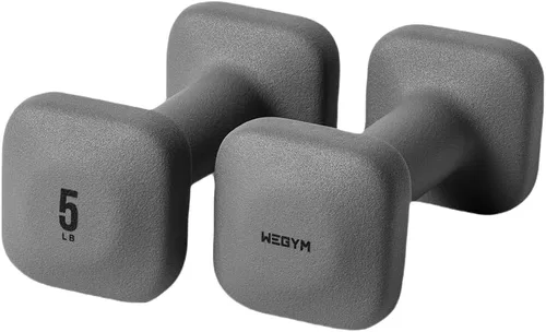 Miniatura 33 de WeGym SafeGrip Square Dumbbells with Anti Slip Handles, Aesthetic Free Weights for Home Workouts, Stable Design Prevents Rolling during Floor