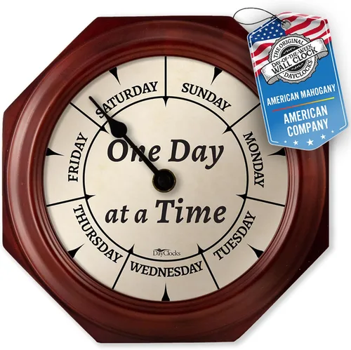 Miniatura 11 de Reloj del día de la semana con marco de aluminio – Reloj de pared con calendario – Regalo de jubilación ideal para hombres y mujeres – 10 pulgadas