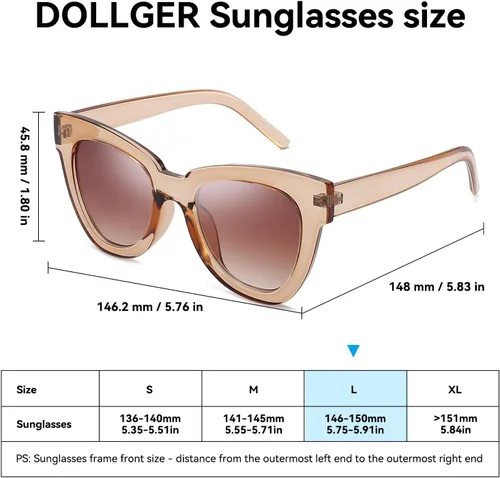 Miniatura 5 de Dollger Gafas de sol retro de ojo de gato para mujer y hombre, estilo vintage, cuadrado, tortuga, concha, moda