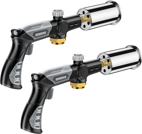 Miniatura 12 de Sondiko Soplete Potente de Propano para Parrilla y Cocina L8010, Sous Vide, Arrancador de Fogata, Quemador de Antorcha de Madera Ajustable para Negro