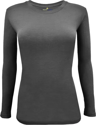 Miniatura 137 de Natural Uniforms Camiseta Under Scrub para mujer, cuello redondo, manga larga, paquete de 3, paquete múltiple de 3