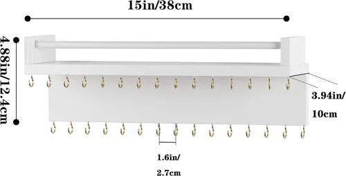 Miniatura 5 de Zhithink Organizador de joyas colgante para collares, ganchos de joyería con 30 ganchos, organizador de joyas montado en la pared para collares