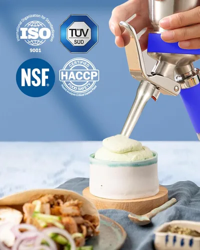 Miniatura 5 de Mosa Dispensador profesional de crema batida de acero inoxidable de 1 cuarto (1 litro), batidora de crema 3 en 1, máquina de preparación fría nitro
