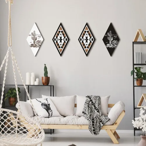 Miniatura 4 de CHDITB Decoración de pared de cactus, letrero de madera azteca, decoración de pared con temática natural, arte de pared moderno para oficina, hogar