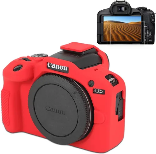 Miniatura 10 de Pocoukate Funda para cámara Canon EOS R100, cubierta protectora de silicona suave con protector de pantalla EOS R100, Accesorios para cámara sin