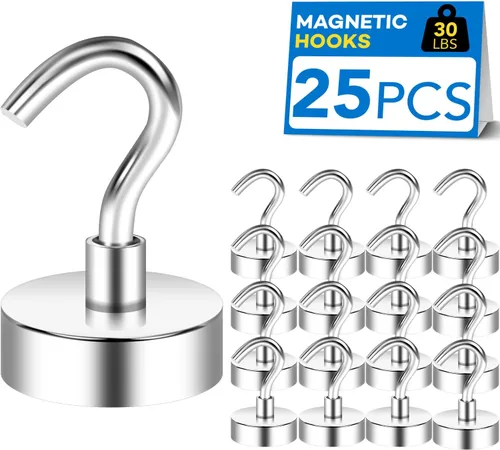 Miniatura 22 de LOVIMAG - Ganchos magnéticos de 120 libras de alta resistencia, ganchos magnéticos de neodimio fuertes para el hogar, cocina, lugar de trabajo