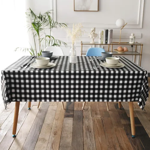 Miniatura 2 de Obstal Mantel 100% impermeable de PVC, mantel rectangular de vinilo a prueba de aceite y derrames, cubierta de mesa lavable para uso en exteriores e