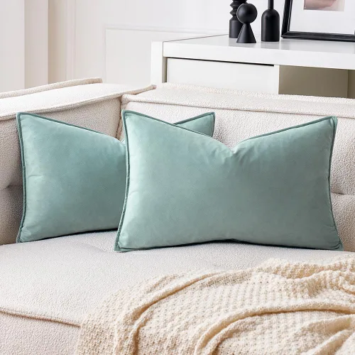 Miniatura 46 de MIULEE Paquete de 2 fundas decorativas de cojines de poliéster suave, fundas de almohada cuadradas cómodas y suaves para sofá, sillón, dormitorio