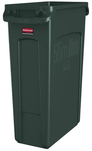 Miniatura 20 de Rubbermaid Commercial Products Slim Jim - Bote de basura con canales de ventilación, 23 galones, azul, para cocina, oficina, espacio de trabajo