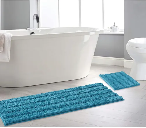 Miniatura 12 de NICETOWN Tapete negro para baño, antideslizante, suave, absorbente de agua, tapete de bajo perfil para entrada, tapete para vestíbulo, puerta
