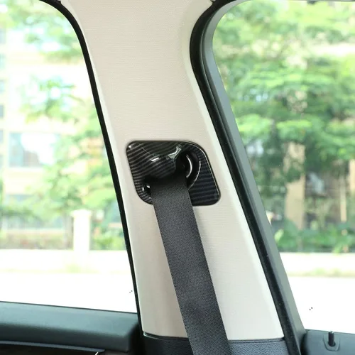 Miniatura 4 de YIWANG Estilo de fibra de carbono ABS cinturones de seguridad del coche cubierta decorativa Trim 2 unids para BMW X5 F15 2014 2015 2016 2017 2018