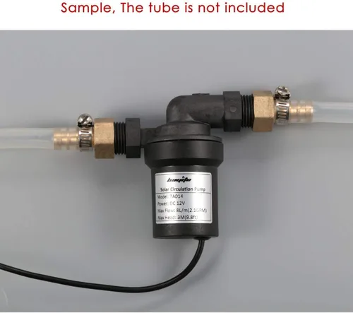 Miniatura 6 de BYT-7A014A Bomba de circulación de agua caliente solar con adaptador de alimentación DC 12 V de baja ruido, cabezal de 3 m, 8 LPM, 2.1 GPM