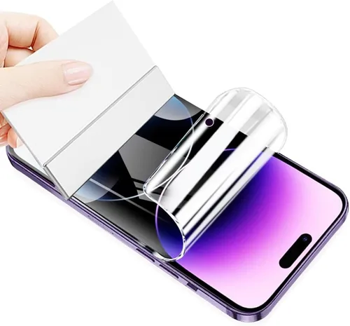 Protector de pantalla de hidrogel para iPhone 15 Plus, 2 piezas de alta sensibilidad flexible TPU protector Flim (vidrio no templado) (irrompible)