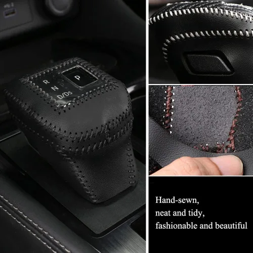 Miniatura 6 de XITER Cubierta de Perilla de Palanca de Cambios Automática de Cuero, Fundas Protectoras de Palanca de Cambios para Nissan Rogue 2014 2015 2016
