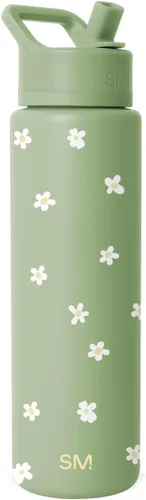 Miniatura 36 de Simple Modern botella de agua reutilizable con tapa con pajilla, de acero inoxidable con aislamiento al vacío, para gimnasio, viajes y deportes