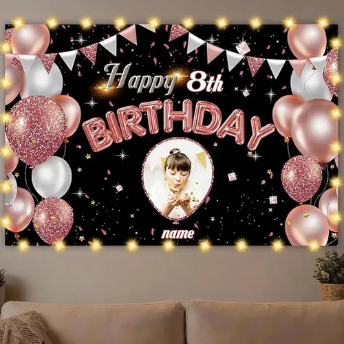 Miniatura 44 de Dicodes Decoraciones de cumpleaños de unicornio personalizadas para niñas, pancarta de cumpleaños de unicornio, decoración de cumpleaños de princesa