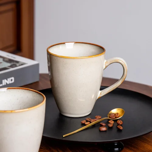 Miniatura 4 de MONITO Juego de 4 tazas de café de 17 onzas, tazas de café grandes de cerámica azul con asa para té/latte/leche/cacao, divertidas tazas de té