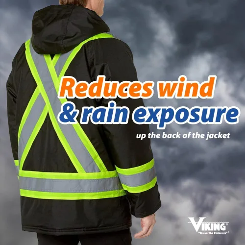Miniatura 4 de Viking Professional Journeyman FR Chaqueta aislada para congelador - Chaquetas impermeables de alta visibilidad de 300D Trilobal Rip-Stop