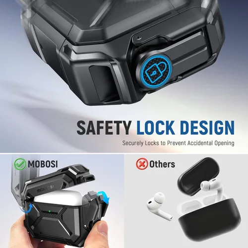 Miniatura 5 de MOBOSI para Funda de AirPods Pro 3 [Funda Impermeable IP68 para iPods Pro 3 y Compatible con MagSafe] Funda Protectora de Grado Militar para Earpods