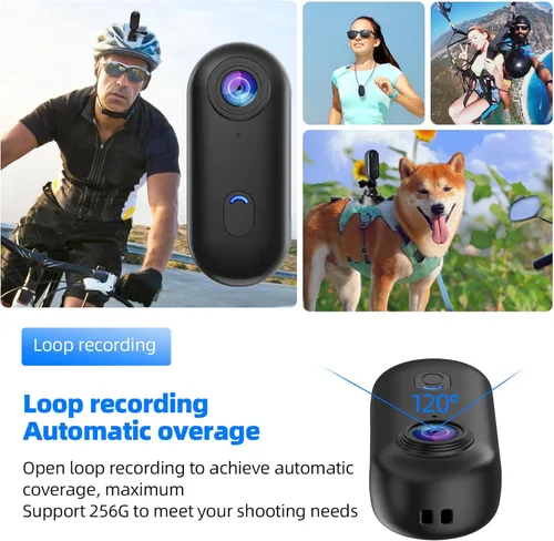 Miniatura 6 de Cámara Corporal Mini 4K, Cámara de Cuerpo Portátil Thumb POV, Cámara de Acción Deportiva de Manos Libres Impermeable, Cámara Deportiva Portátil
