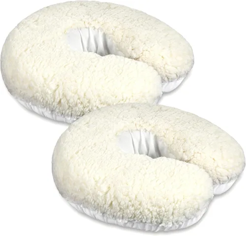 Mixweer 2 fundas de almohada de forro polar para reposacabezas de mesa de masaje de 14.6 x 13 pulgadas, almohadilla de almohada para reposacabezas