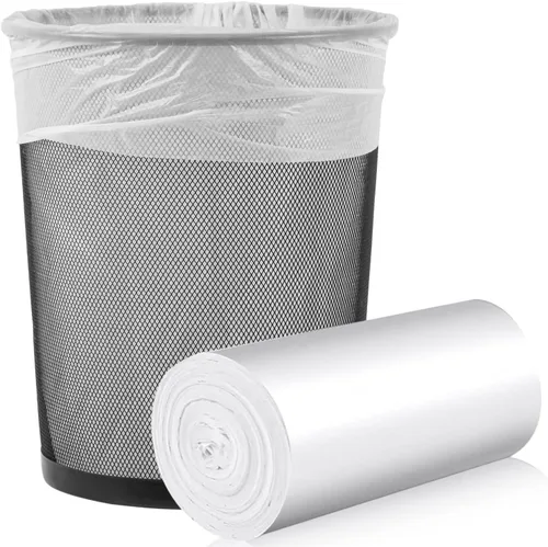 Bolsas de basura medianas, bolsas de basura blancas de 6-8 galones, forros para cesto de basura para baño, dormitorio, oficina, sin perfume (50