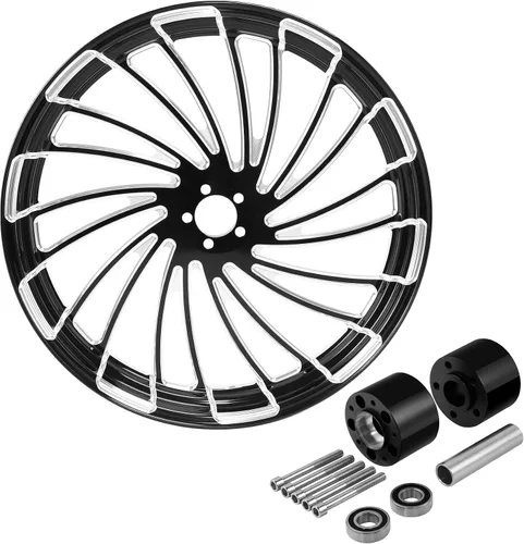Miniatura 10 de TCMT Llanta de rueda delantera de 26 pulgadas, buje de rueda de doble disco para Harley Touring modelos no ABS/ABS, Road King Electra Street Road