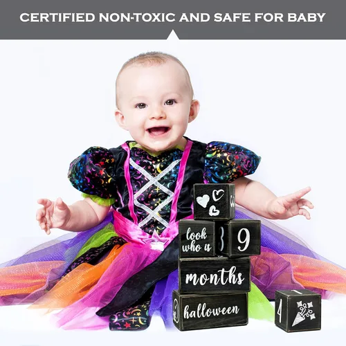 Miniatura 2 de MAINEVENT Bloques de hitos mensuales para bebés, juego completo, accesorios de fotografía para recién nacidos, los mejores regalos de baby shower