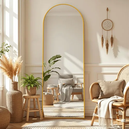 Miniatura 14 de Alpen Espejo arqueado de longitud completa, espejo de suelo con soporte, espejos de 59 x 16 pulgadas para decoración del hogar, espejos de cuerpo