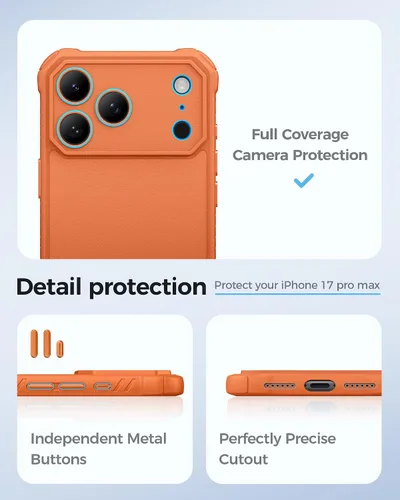 Miniatura 6 de ASAFCASE Funda magnética para iPhone 17 Pro Max, soporte integrado, compatible con MagSafe, protección contra caídas de grado militar, botón
