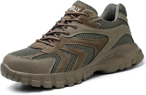 Asiman Zapatos de punta de acero para hombres y mujeres, zapatos de trabajo indestructibles con puntera de acero, zapatos de seguridad ligeros de