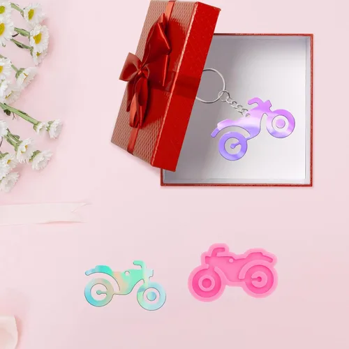 Miniatura 4 de Molde de llavero de silicona súper brillante para motocicleta, moldes de resina, moldes de silicona para resina epoxi, manualidades de bricolaje