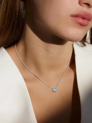 Miniatura 2 de 925 Sterling Silver Pendant Necklaces for Women, HeartRound Birthstone Necklaces Birthday Jewelry for Mother Wife Daughter (with Gift Box)
