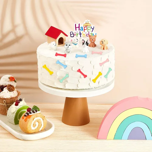 Miniatura 5 de Chunful Juego de 18 piezas de decoración de pastel de perro, figuras de cachorro, decoración de pastel de hueso de perro, decoración de pastel