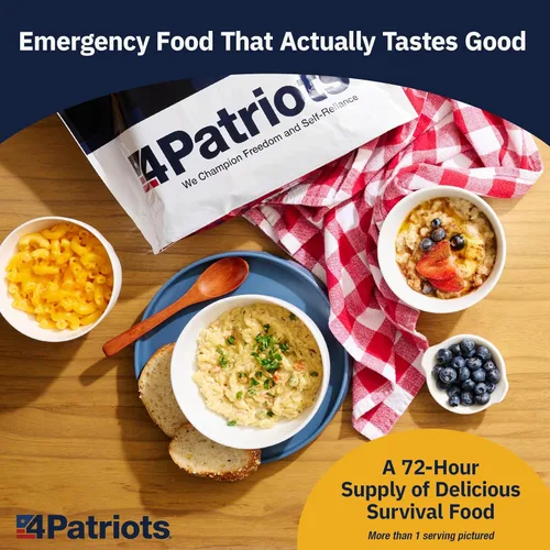 Miniatura 4 de 4Patriots suministro de alimentos para emergencias, kit de supervivencia para 72 horas, vida útil de 25 años, 16 porciones