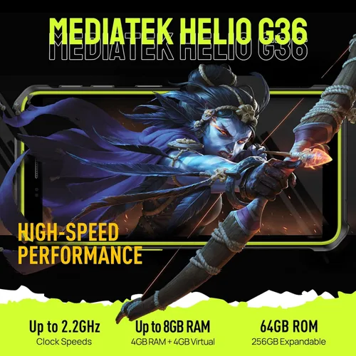 Miniatura 4 de Ulefone Armor X12 Pro - Teléfono inteligente resistente, teléfonos impermeables desbloqueados, Octa-core Android 15, 8 GB+64 GB, Dual SIM Global 4G
