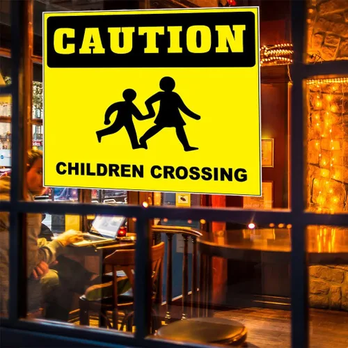 Miniatura 4 de Calcomanías personalizadas para camiones de comida con precaución para niños que cruzan restaurantes y concesiones de alimentos, letrero de 14