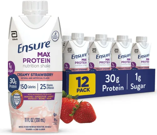 Miniatura 14 de Ensure Max Protein Nutrition Batido, con 0.03 onzas de proteína, 0.03 onzas de azúcar, batido alto en proteínas, pastel de queso de cereza, 11 onzas