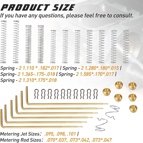Miniatura 2 de Kit de ajuste de calibración de carburador para Edelbrock CFM 1400 1404 1405 1406 1407 1408 1409 1411 WPA 1487 Carter AFB Chorros de carburador