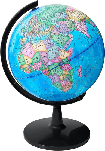 Miniatura 10 de GOCHANGE Globo político de 8 pulgadas con superficie impermeable HD, globo para escribir y borrar y colores brillantes para estimular el interés