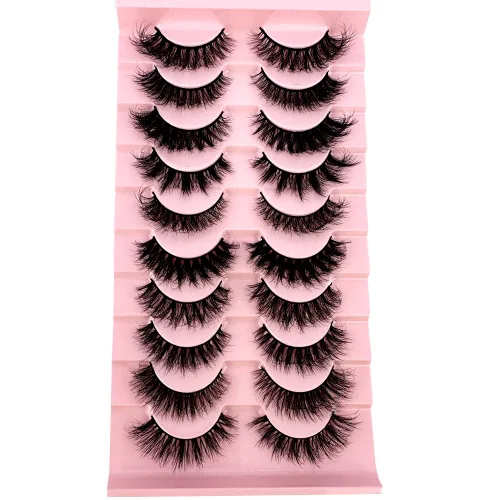 Miniatura 7 de 10 pares de pestañas postizas de visón 3D, hechas a mano, pestañas largas y finas, pestañas naturales para maquillaje de ojos (3-6)