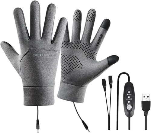 Miniatura 8 de Guantes eléctricos Ropa de mano con calefacción USB, interior de forro polar impermeable a prueba de viento Ciclismo al aire libre, deportes